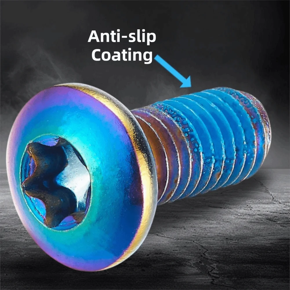 12 Uds. Tornillos de Rotor de freno de disco de cabeza Torx T25 de sujeción M5x11,5mm tornillos de aleación de acero para bicicleta perno de Rotor colorido bicicleta de carretera - imagen 3