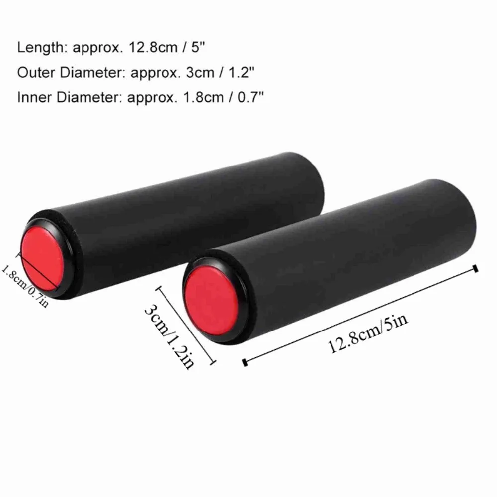 1 par de cubiertas de silicona para mango de bicicleta, empuñadura de manillar ergonómica a prueba de golpes, súper ligera con tapones finales, empuñaduras de ciclismo - imagen 4