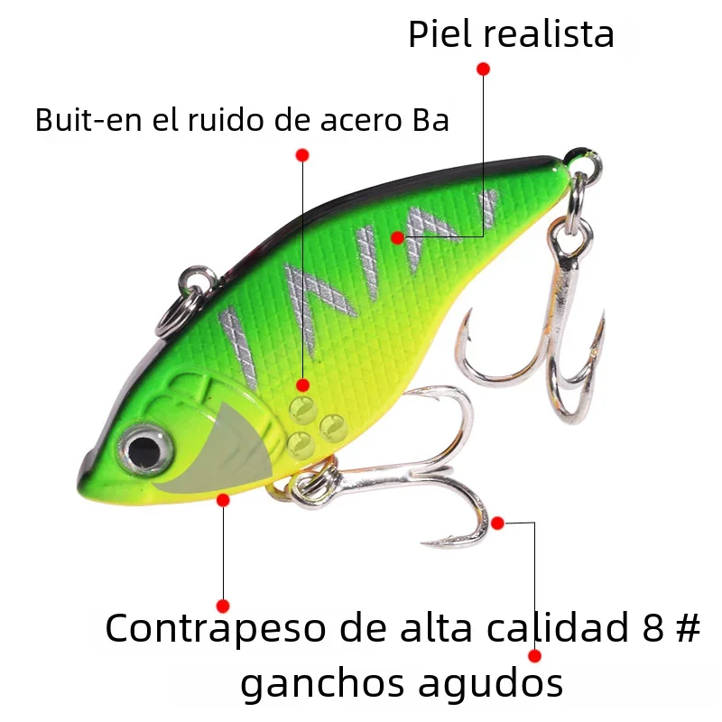Señuelo de pesca con vibración de hundimiento, cebo duro de plástico Artificial, para todos los aparejos de pesca de profundidad, 5,5 cm, 15g, 1 unidad - imagen 4
