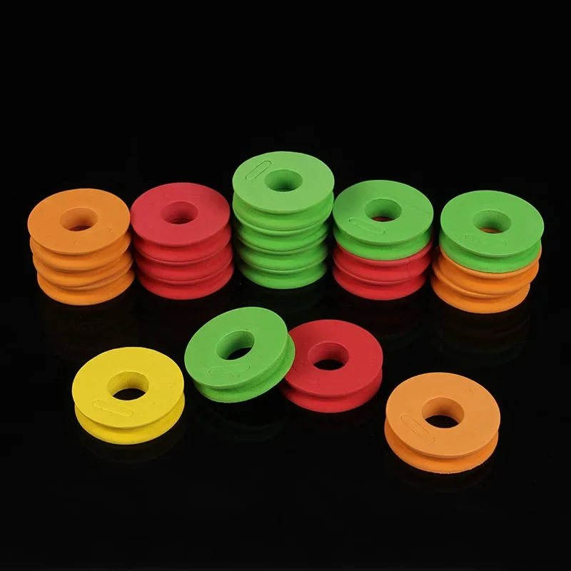 100 unids/lote tablero de alambre de espuma EVA redondo tablero de línea de bobinado gancho aparejo enrollador Keeper líder bobinas carretes accesorios de sedal - imagen 4