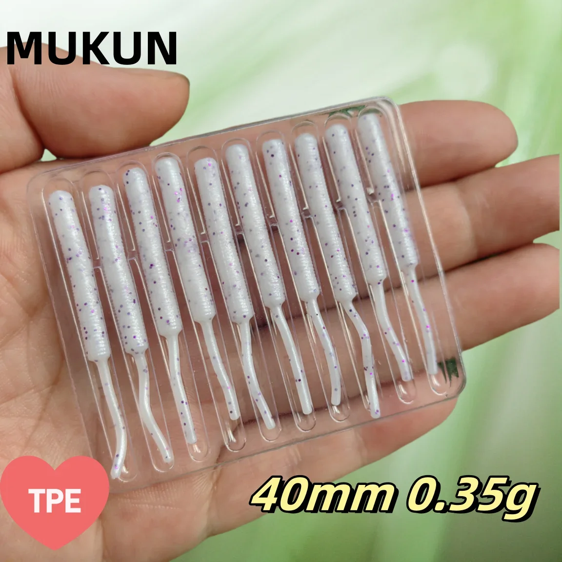 Señuelo de pesca MUKUN mini gusano suave camarón Jerkbait 10 Uds 0,3g 4cm Ocean Rock señuelo lubina pez suave señuelo Ajing - imagen 4