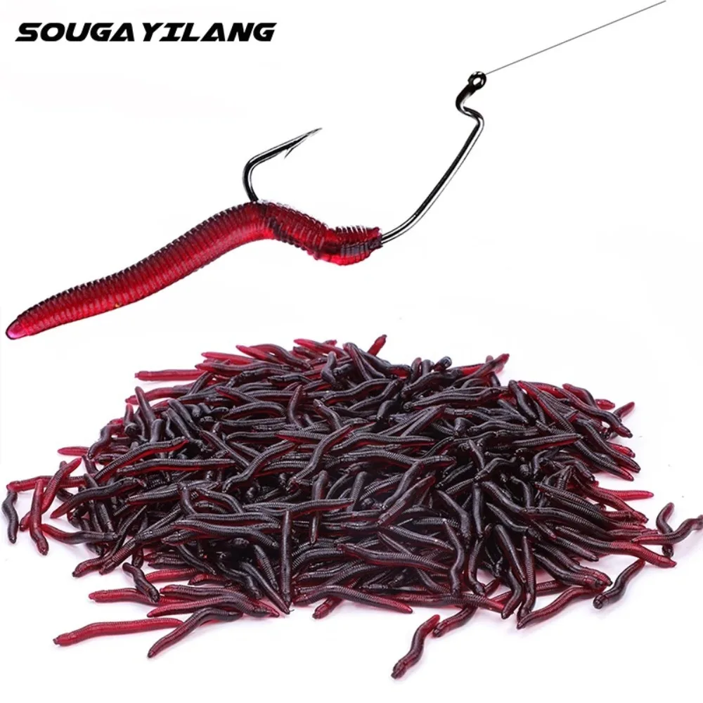 50-200 Uds señuelo de pesca suave simulación gusano 4cm 0,3g señuelos artificiales realistas olor a pescado señuelo de lubina aparejos de pesca - imagen 2