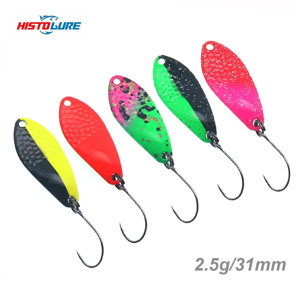 Señuelo tipo cuchara para trucha, cebo de Metal de 2,5g, aparejos de pesca de agua dulce para pesca de carpa, señuelo de lubina, 1 Uds.