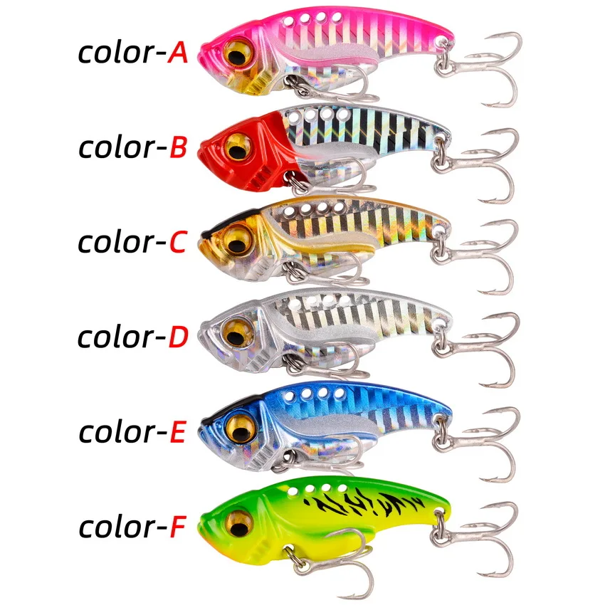 Señuelo de hoja Vib de Metal para invierno, ojos 3D, 3g, 7g, 10g, 15g, 20g, cebos de vibración que se hunden, vibración Artificial para pesca de lubina, perca, 1 Uds. - imagen 2