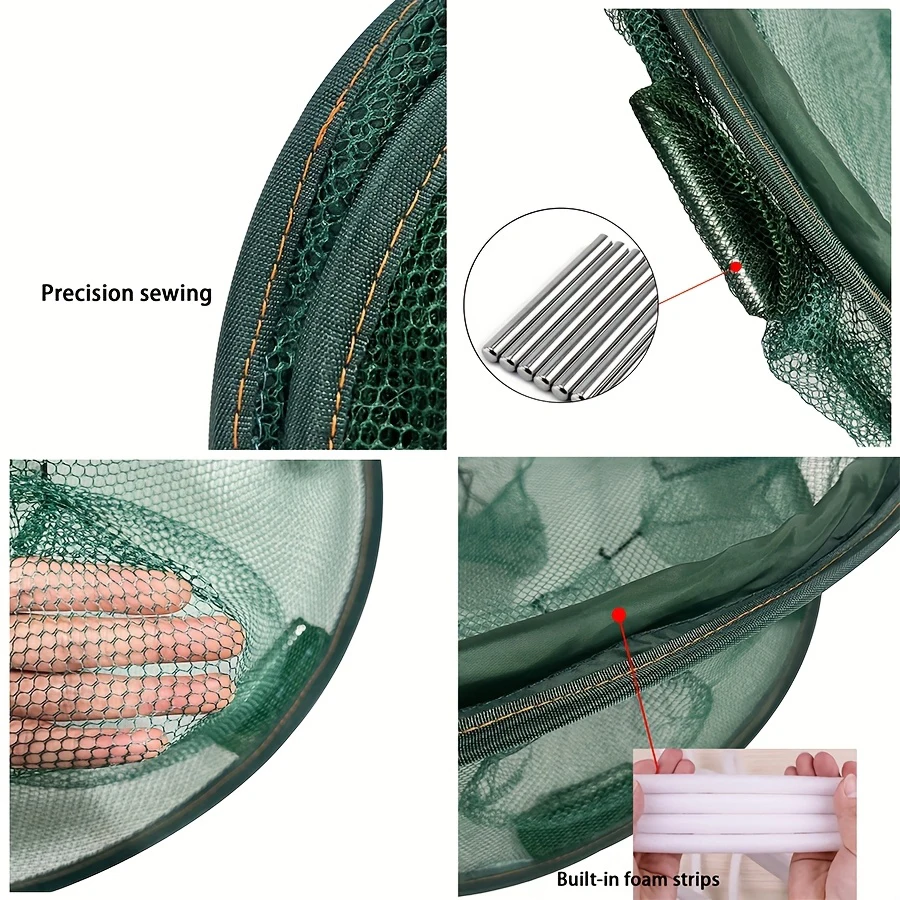 Red de camarones de doble capa con 15 agujeros, trampa automática para pesca con mosca, jaula Schepnet, cebos para cangrejos y pececillos, receptor de malla fundida, herramientas de redes para peces T4 - imagen 4