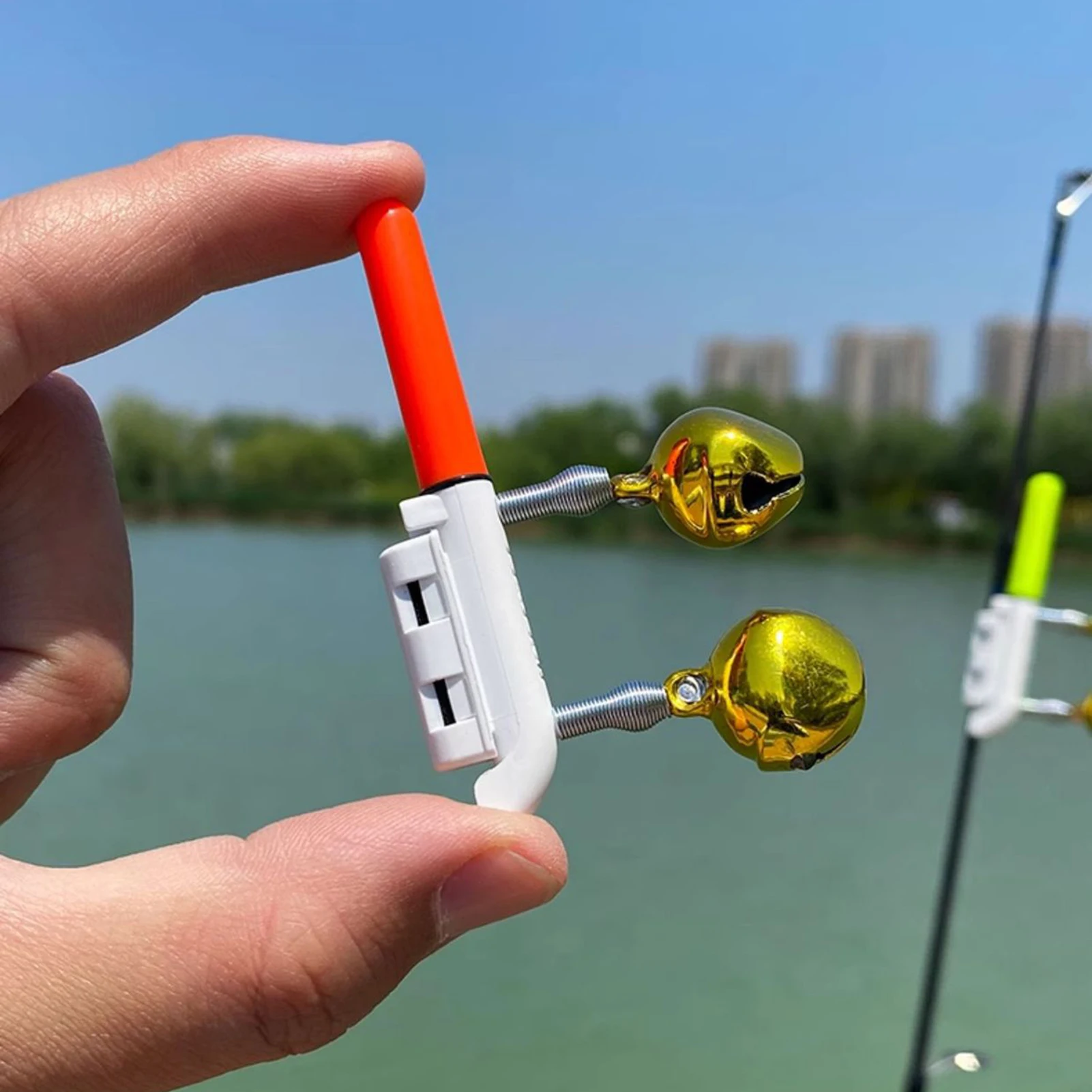 Alarma de pesca nocturna LED campanas dobles multicolor - imagen 3