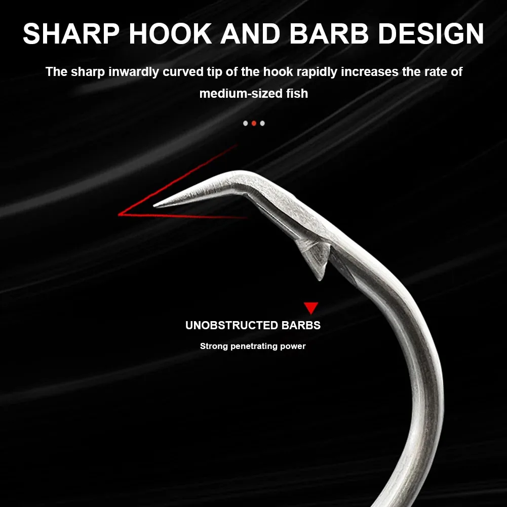 30 unids/caja anzuelos circulares de pesca de acero inoxidable tiburón atún cebo vivo anzuelos de bagre agua salada juego grande anzuelo de pesca de espacio ancho - imagen 5