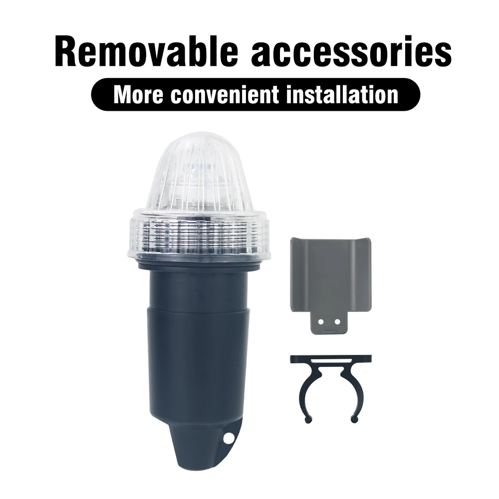 Juego de luces LED de estribor y popa para barco, navegación con batería, Puerto poco profundo, flotante e impermeable, batería AA, 3 piezas - imagen 5