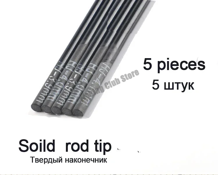 2,2mm-4,1mm 5 piezas 80cm punta de caña de pescar secciones de repuesto caña de pescar de Taiwán tamaño completo sólido hueco accesorios de caña de carbono resistente - imagen 5