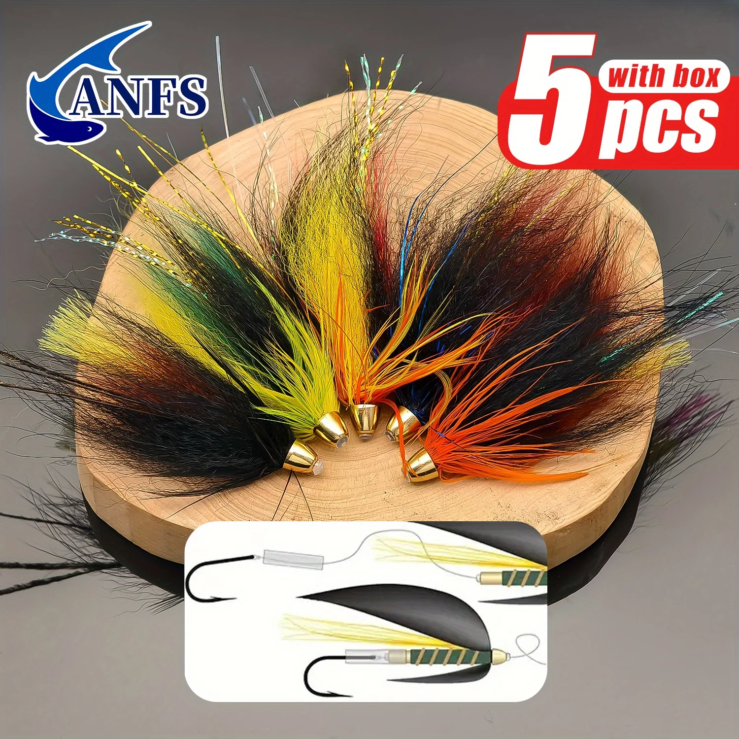 ANFS Moscas ahogadas conehead – Cabeza cobre para salmón y trucha - imagen 5