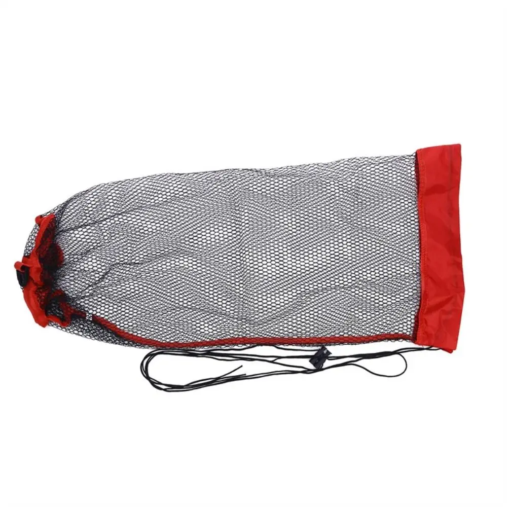 Bolsa de malla de pesca con cordón, cesta de pesca, paquete de boca, red para peces vivos, bolsillo grueso, jaula de red de pesca plegable, equipo de pesca - imagen 3