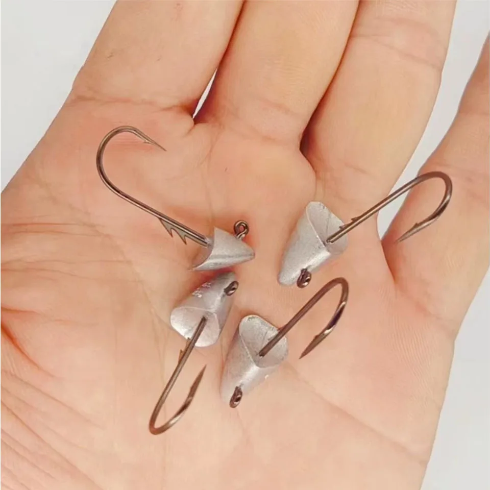 FishTrip Anzuelos Jig Head con cabeza triangular barco para vinilo - imagen 2