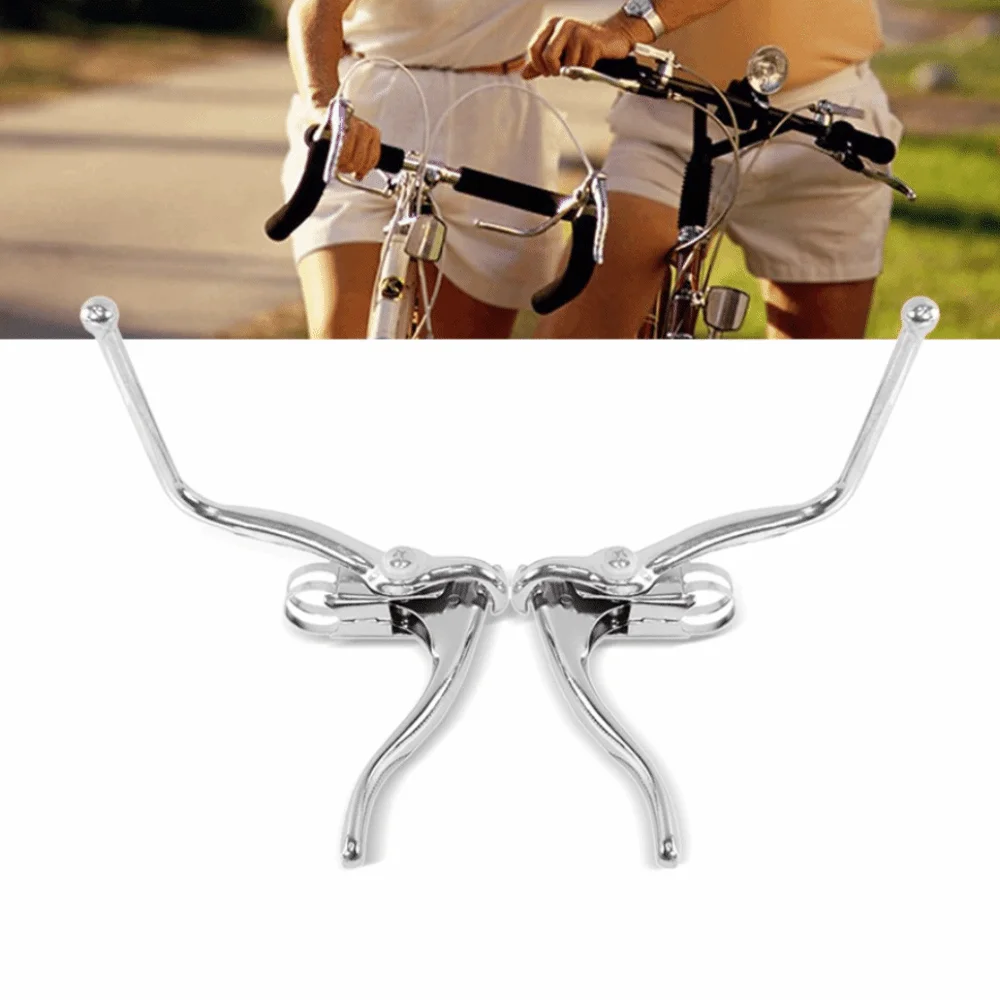 1 Par de Palancas de Freno de Bicicleta Duraderas de 22.2 mm de Diámetro, Palancas de Freno de Aleación de Aluminio Ligeras, Palancas de Freno de Disco Plateadas para Bicicleta de Carretera