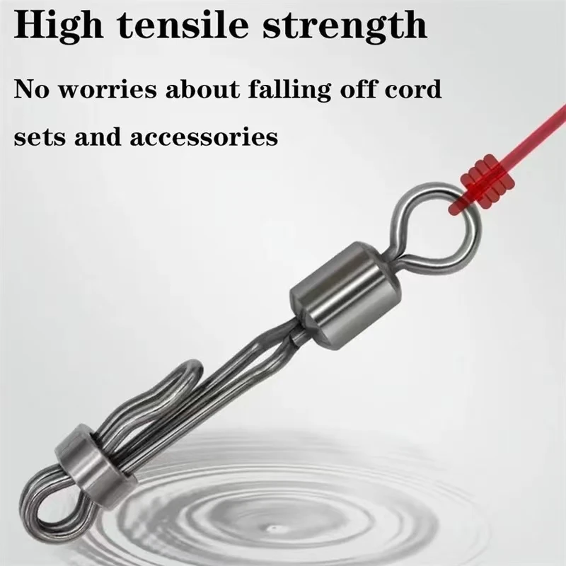 Accesorios de Pesca de carpa, 200 Uds., giratorio con cerradura, gancho de presión, conector rápido, anillo sólido, suministros de Pesca, aparejos de Pesca - imagen 5