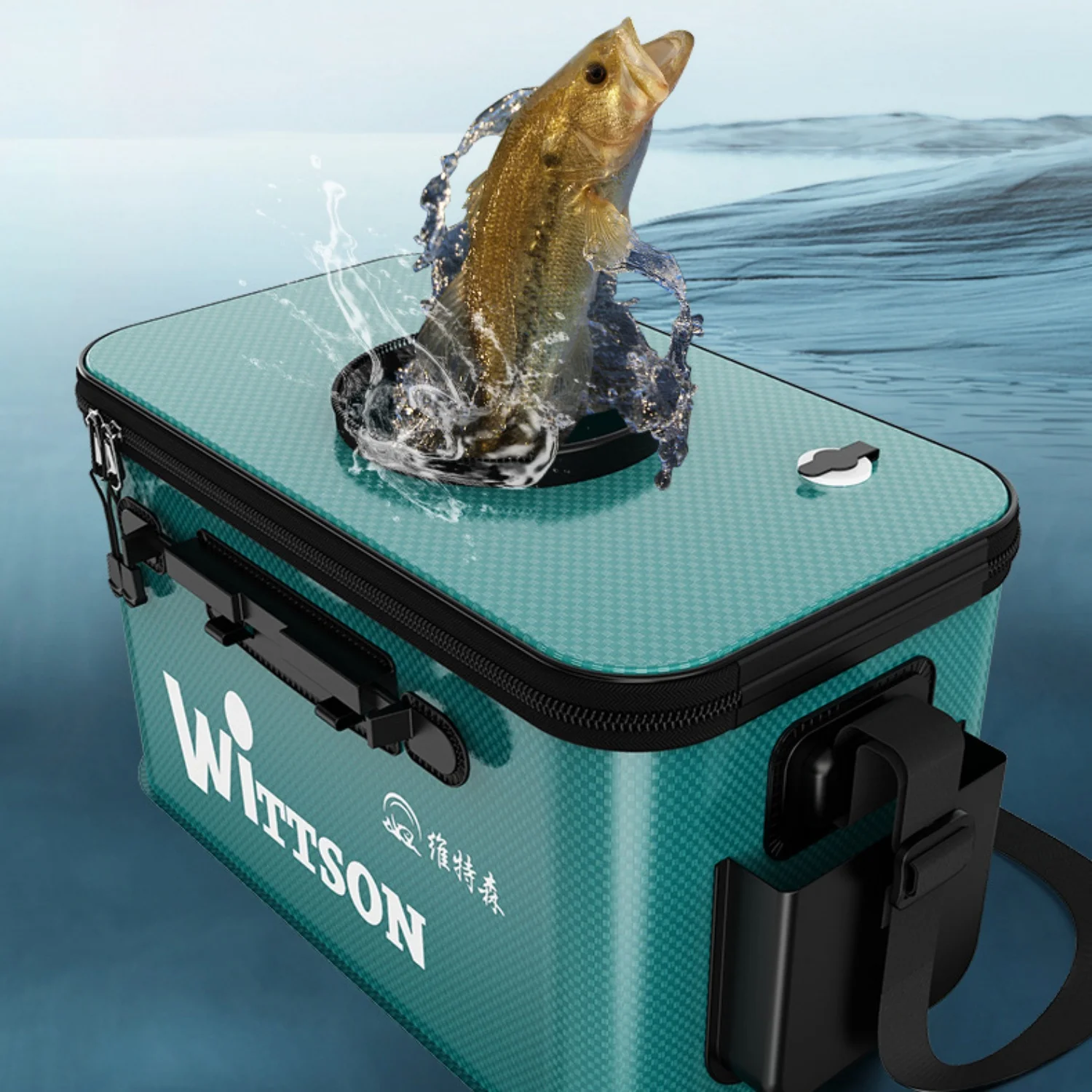 Caja de Pesca de EVA de 35/40/45/50 cm, Impermeable, Portátil, Caja de Pesca Transpirable para Exteriores, Caja de Aparejos de Pesca