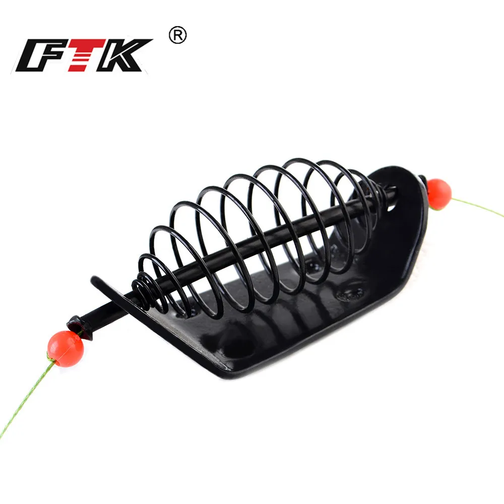 FTK-aparejo de Metal para pesca de carpa, jaula lanzadora de cebo, alimentador de Europa, grupo de pesca con púas, soporte de cebo, anzuelo, 20g-100g - imagen 4