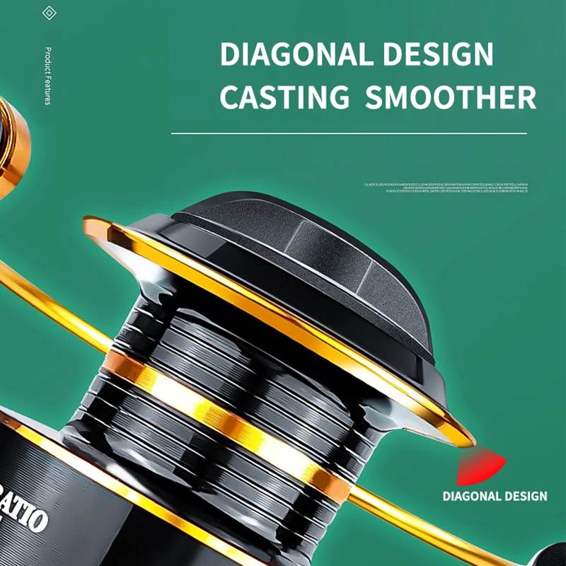 Rueda de pesca Carrete de baitcasting de oro negro múltiples modelos Brazo basculante Relación de velocidad de rotación 5.2: 1 mango izquierdo/derecho - imagen 2