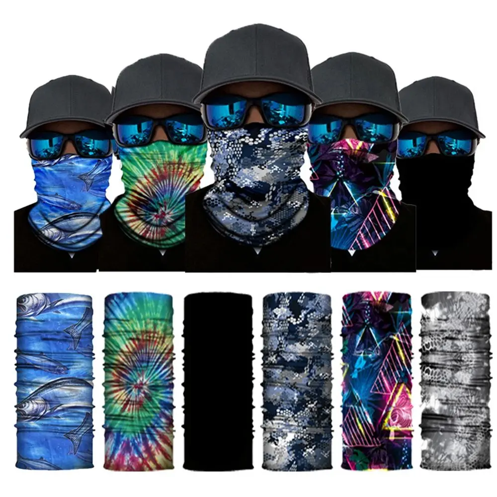 Hombres Mujeres Calentador de cuello Diadema Sombreros mágicos Máscara facial UV Bufanda de pesca Pañuelos para la cabeza a prueba de viento - imagen 3