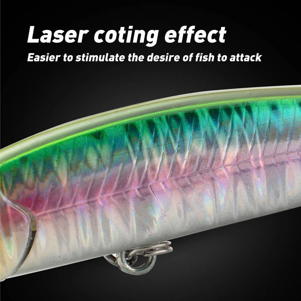 Señuelo de pesca hundido, cebo tipo lápiz de 95mm y 105mm para señuelo de fundición larga, señuelo de lubina con anzuelos anticorrosión, wobbler de pesca - imagen 3