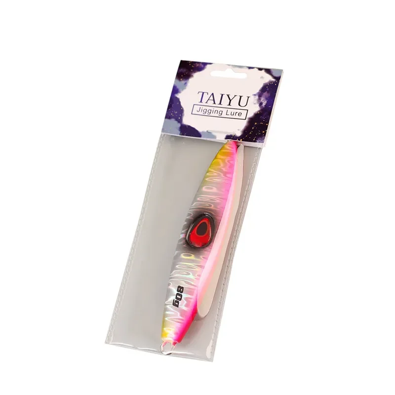 TAIYU-señuelos de pesca de mar, 40g, señuelos de Jigging de Metal, ojos 3D que se hunden, Wobblers pintados con láser, cebo duro Artificial, aparejos de pesca - imagen 5