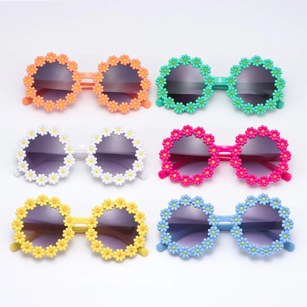 Gafas de sol de margaritas para niños, lentes de sol con montura redonda, estilo novedoso, fiesta Disco, Festival - imagen 4
