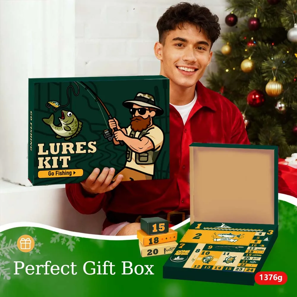 Presentación del kit de adviento de pesca JSFUN de 24 piezas