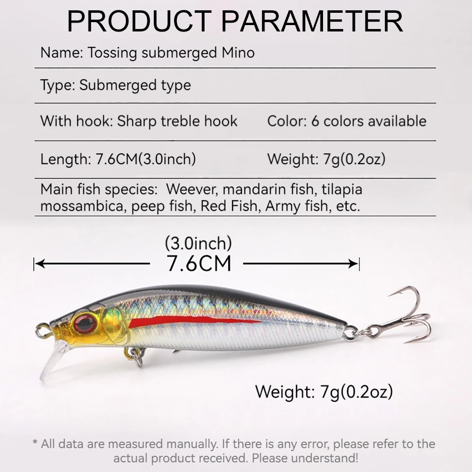 WALK FISH-Señuelos de Pesca de pececillos, cebos duros artificiales de alta calidad, 76mm, 7g - imagen 4