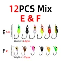 12pcs E F