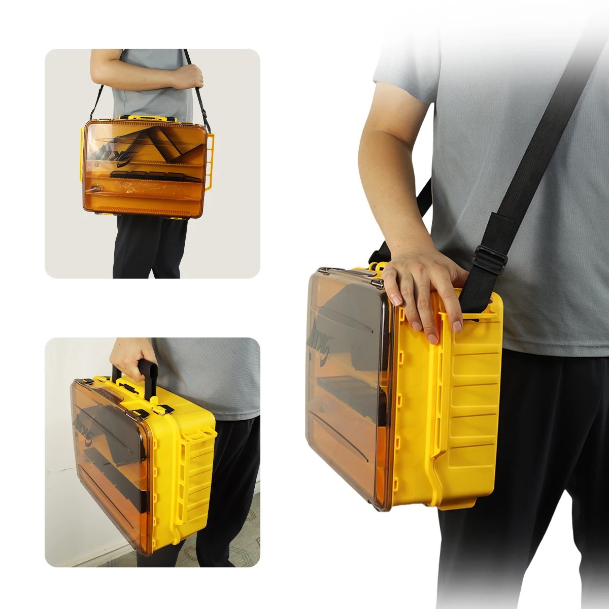 Caja de aparejos de pesca ZYZ, caja de almacenamiento de aparejos de pesca de doble capa, caja de almacenamiento de herramientas multifuncional duradera y portátil - imagen 4