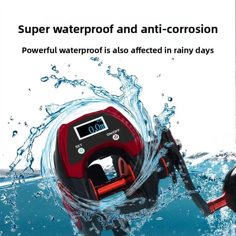 Contador de gotas digital LCD fibra de carbono para pesca en mar