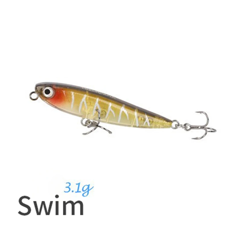 Lápiz flotante 60mm 3,1g profesión agua superior señuelo de pesca duro perro caminar trucha pequeño duro Swimbait Wobblers - imagen 3