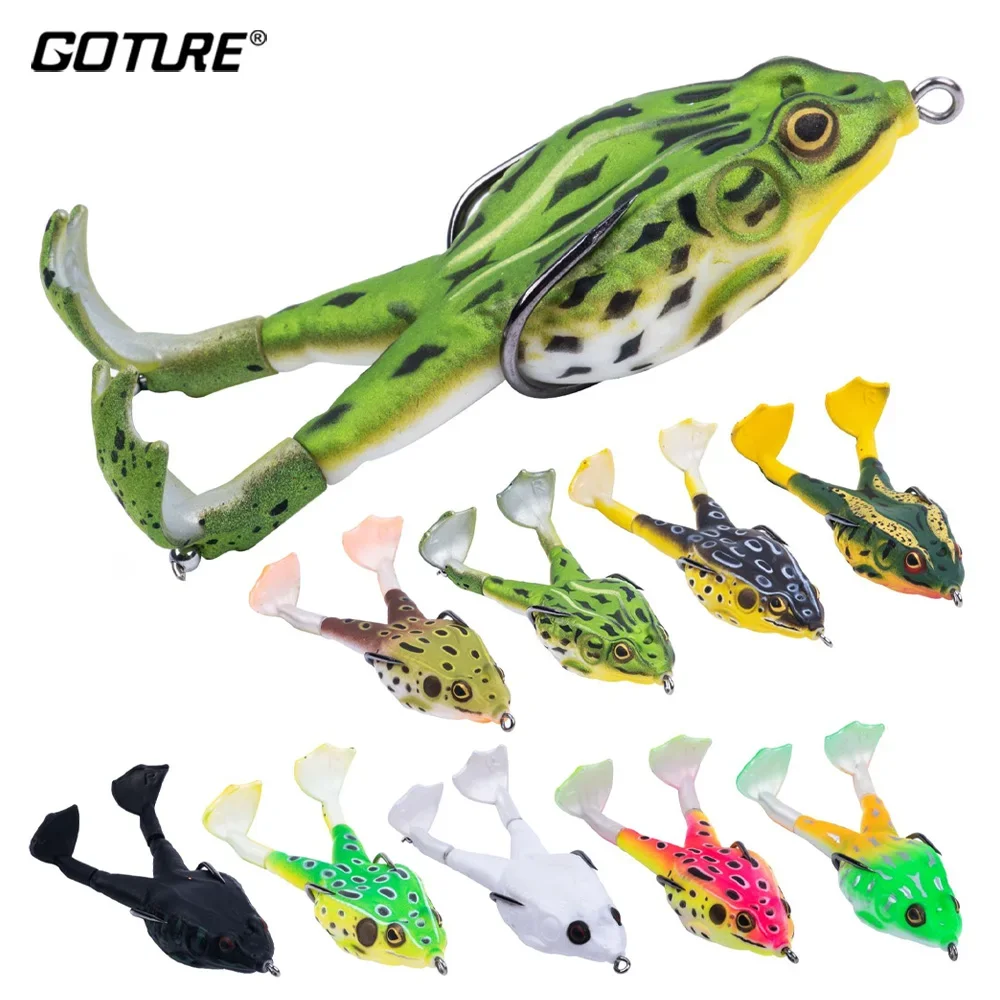 Goture 8,4g 13,6g 16,6g Señuelos de pesca de rana cebo de tubo suave Topwater Swimbait cebo flotante con anzuelo para caña de pescar de trucha lubina - imagen 2