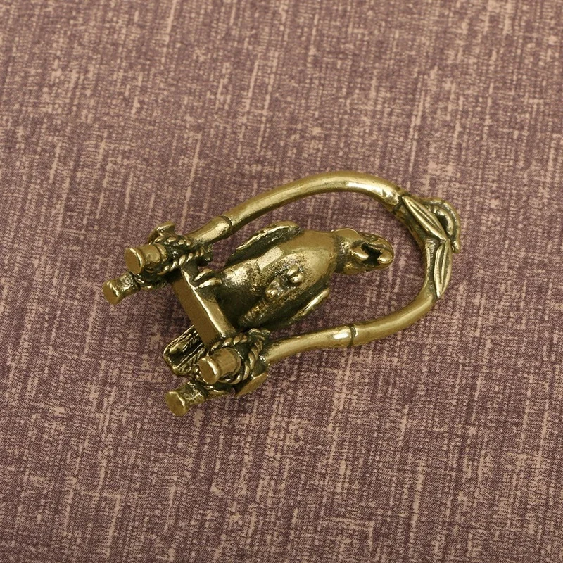 Jaula de pájaros de cobre antiguo, figuritas de loro, miniaturas, adornos de escritorio, llavero de pájaro de Animal de latón, colgante, decoraciones de joyería - imagen 2