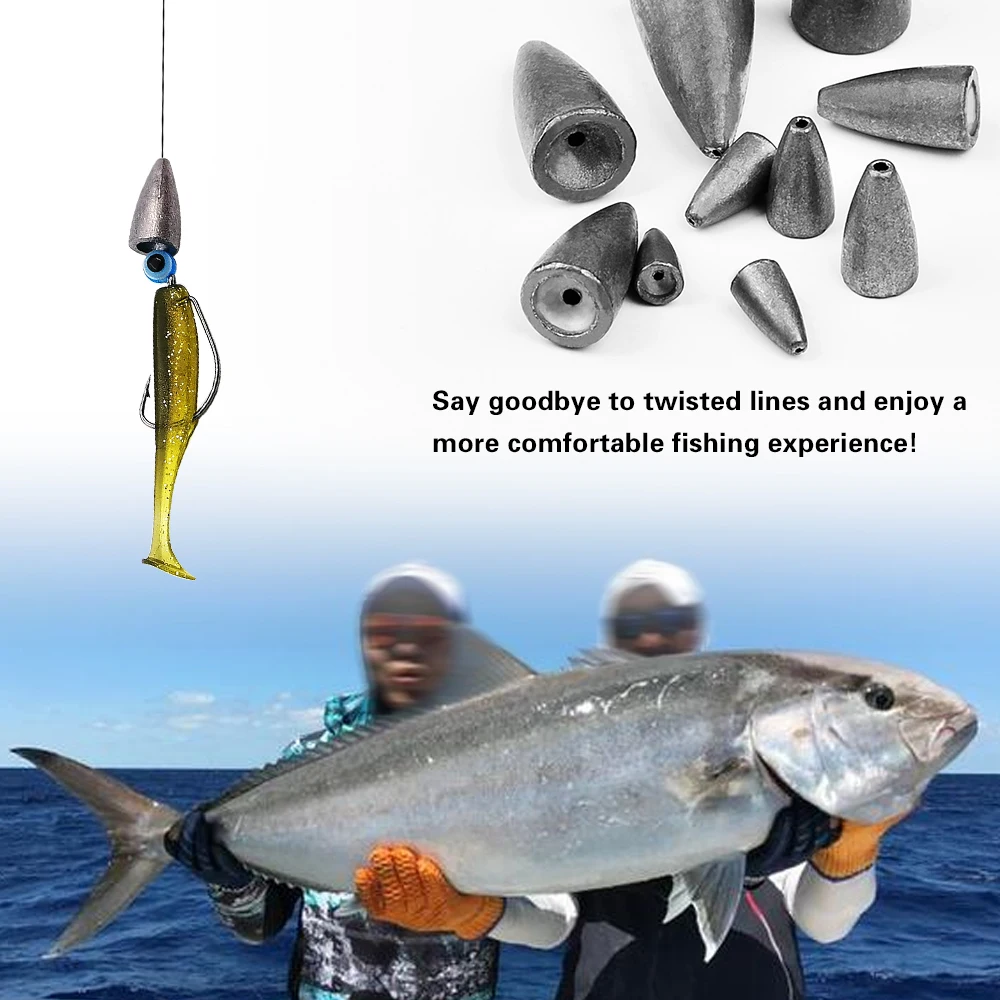 10 Uds. Plomo de plomo de bala de agua salada de alta resistencia 5g ~ 30g para una distancia de lanzamiento mejorada y pesca de precisión - imagen 5