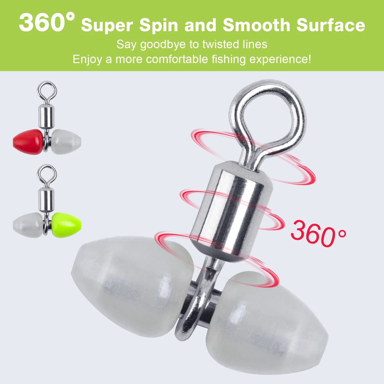 Goture Trifurca Giratoria con Cuentas Luminosas T – Pesca Mar - imagen 2