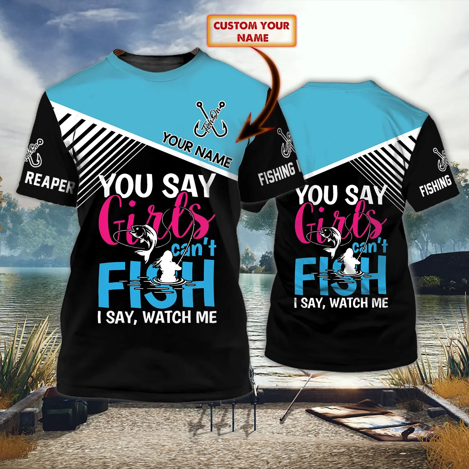 Camiseta para hombre con estampado 3D de nombre personalizado de pesca de carpa/doreja, pantalón corto informal Unisex de verano fresco, camiseta de manga TX262 - imagen 5