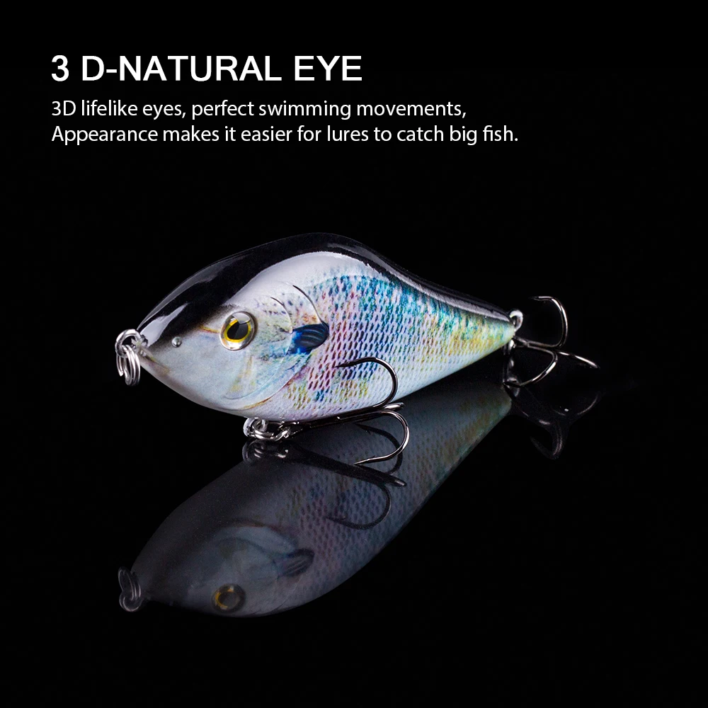 Hanlin-Señuelos de Pesca de hundimiento lento, 70mm/100mm, 14,5g/45g, deslizador, cuerpo duro, Crankbait, Lucio, Musky, aparejos de lubina - imagen 5