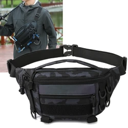Bolsa de pecho de pesca para hombre, bolsa de Señuelos de Pesca multifunción, bolsa de almacenamiento de aparejos de pesca grande, bolsa de cintura para deportes al aire libre, senderismo y pesca