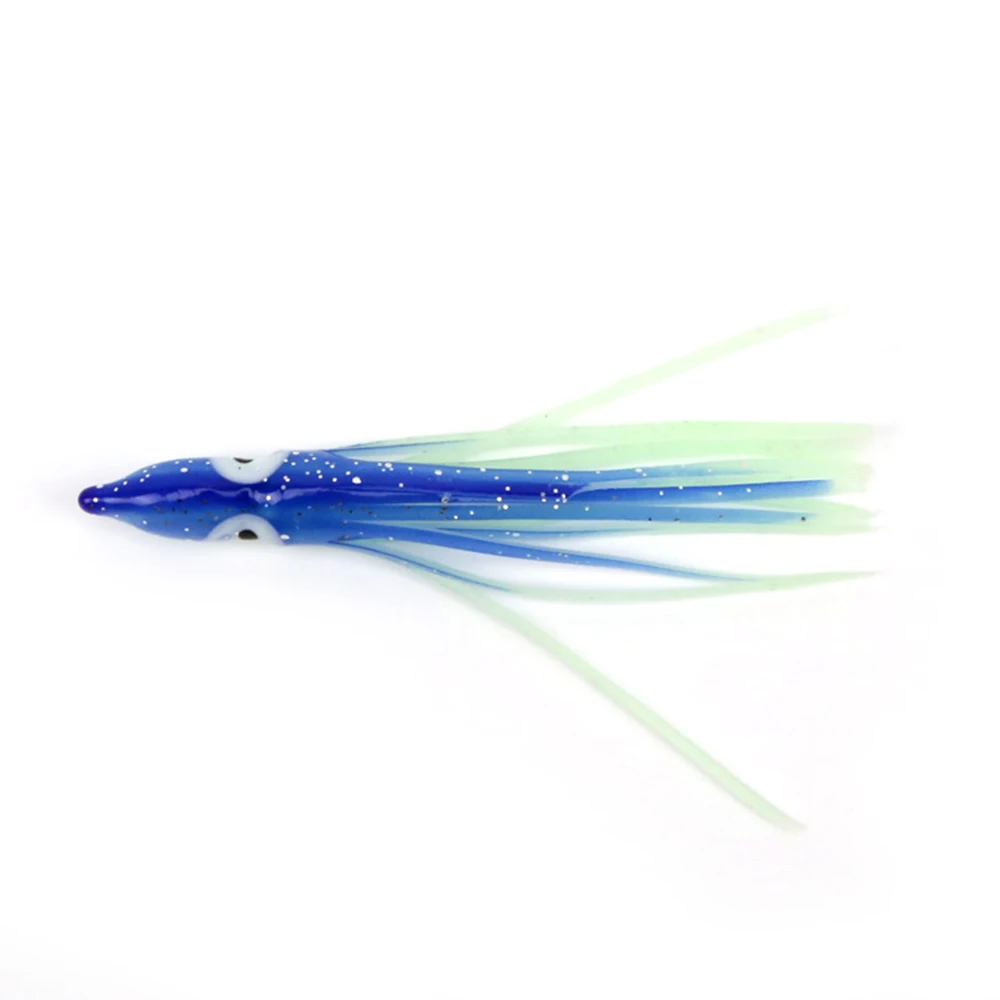 Señuelos de pesca luminosos, 6 unids/lote, 9cm, cebo de curricán, multicolor al azar, pulpo suave, calamar, pulpo, diseño de simulación combinado - imagen 4