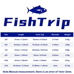 Anzuelos circulares FishTrip – Giratorio inoxidable para cebo vivo