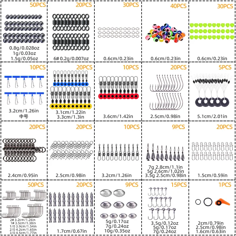 WEIHE 410 Uds conjunto de accesorios Luya manivela gancho seccionador plomo espacio frijol - imagen 5