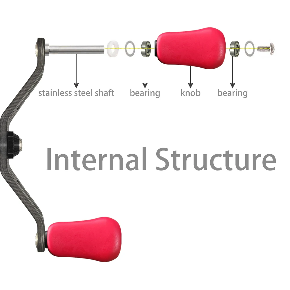 Carrete de pesca de fibra de carbono con doble mango y perillas de goma para carretes giratorios DAIWA/SHIMANO, mango eléctrico tipo atornillado - imagen 3