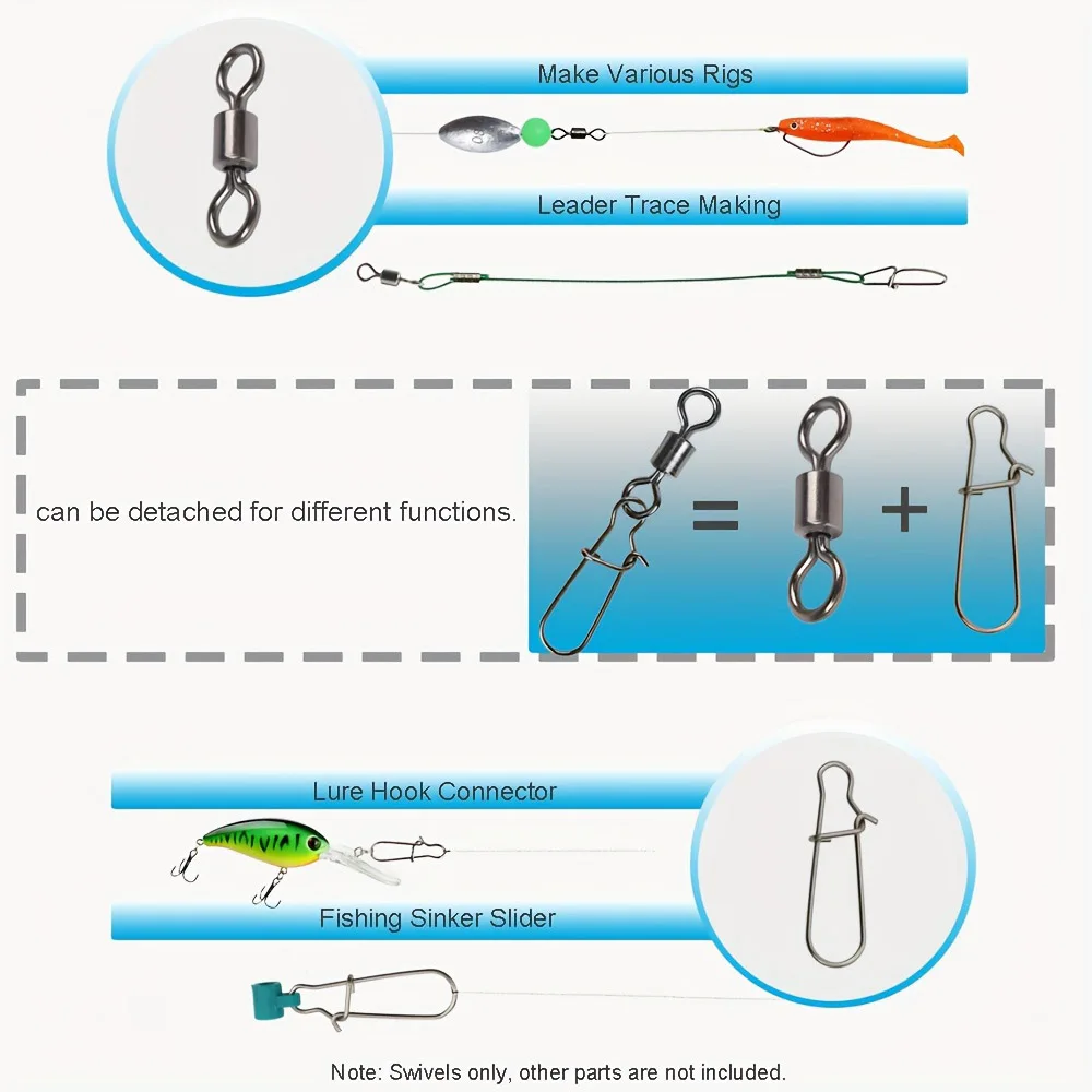 Anilla giratoria de acero inoxidable con rodamiento para pesca - imagen 3