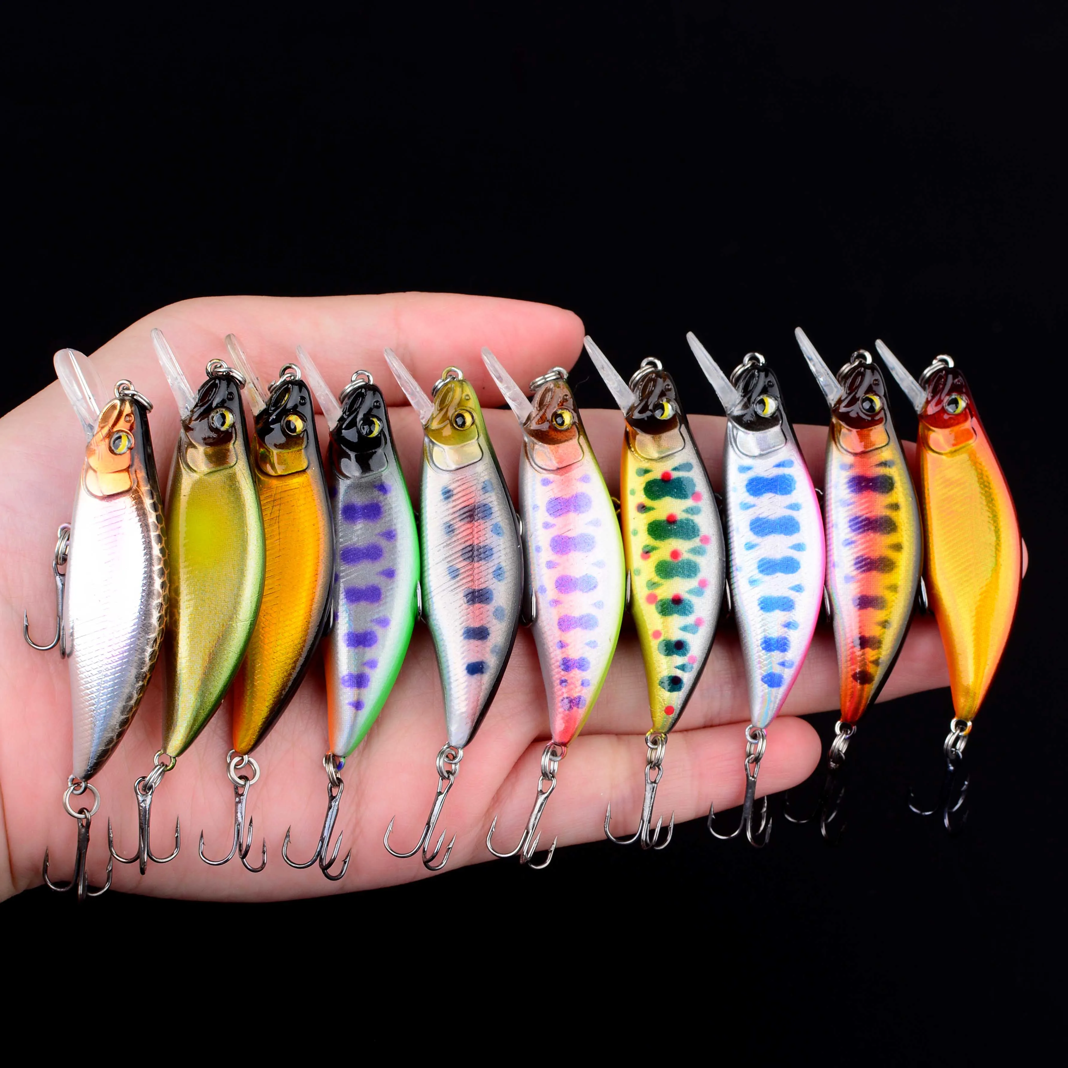 Mini señuelo pececillo Wobbler, cebo Artificial para trucha, lubina, corriente de montaña, Swimbait, accesorios de pesca, 1 ud.