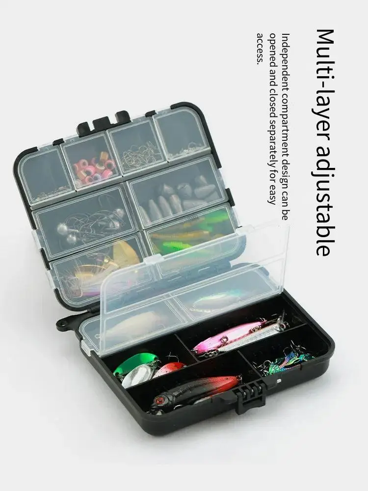 Aparejos de pesca PD, juego de 162/137 piezas, placa de hierro, lentejuelas, corredor de carretera, señuelo, cebo suave, manivelas, accesorios en caja - imagen 3