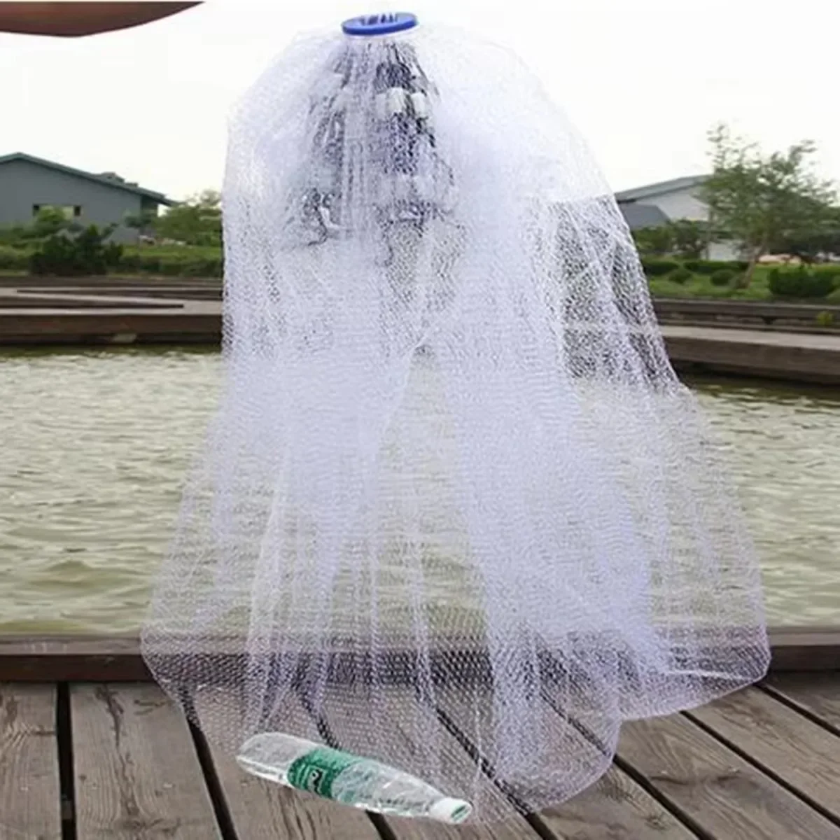 Red fundida para pescar estilo EE. UU., sin anillo, lanzamiento manual, trampa para peces, monofilamento, red De nailon, Red De Pesca D180cm a 720cm - imagen 5