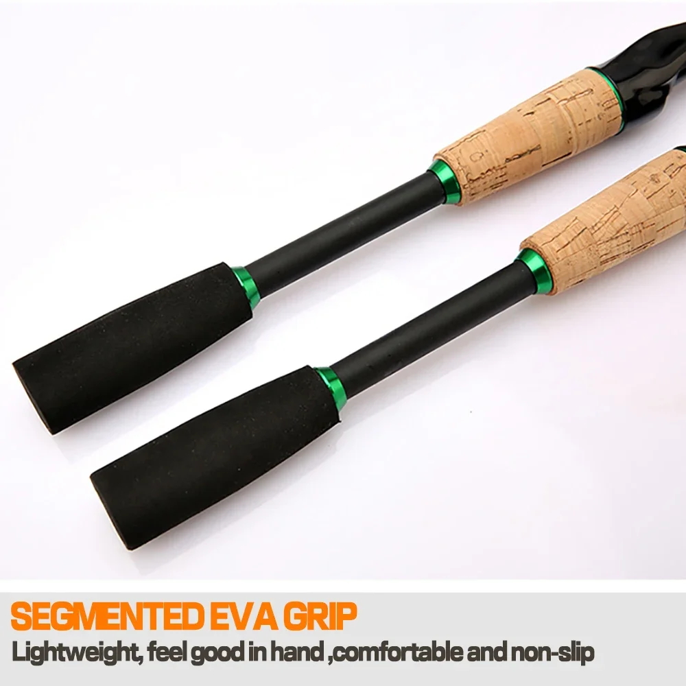Cañas de pescar con señuelo, 1,8 m, 2,1 m, caña de viaje giratoria de carbono para Baitcasting, peso de cebo 3,5g-14g ML, caña rápida ultraligera para Lucio y trucha - imagen 4