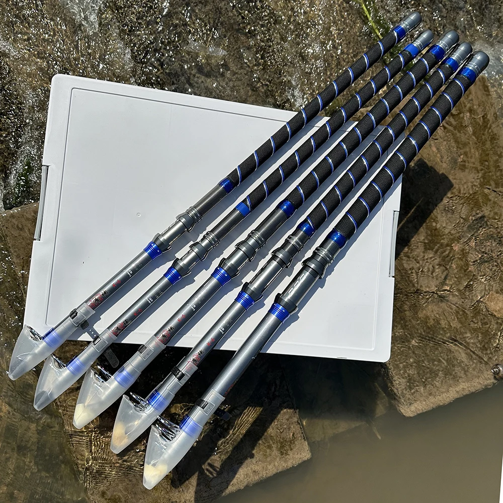 Telescopic Hard Super-rotating Fishing Rod 2.1/2.4/2.7/3.0/3.6M Portable Ocean Sea Rod 7.5kg Travel Sea Boat Spinning Rod - imagen 3