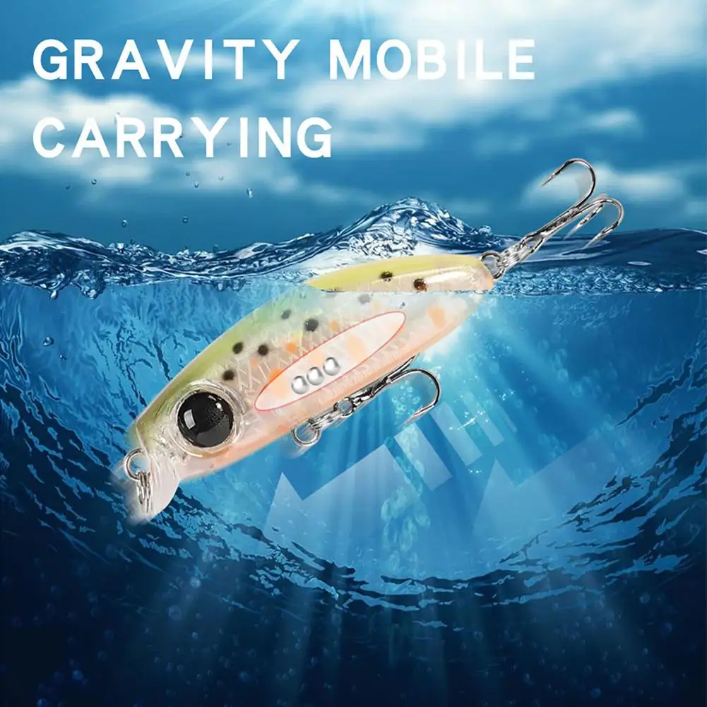 Señuelo de pesca de hundimiento lento, cebo Artificial de ojos 3d, Mini Micro Minnow, con 2 potentes anzuelos triples, duro, 2,5g/35mm - imagen 2
