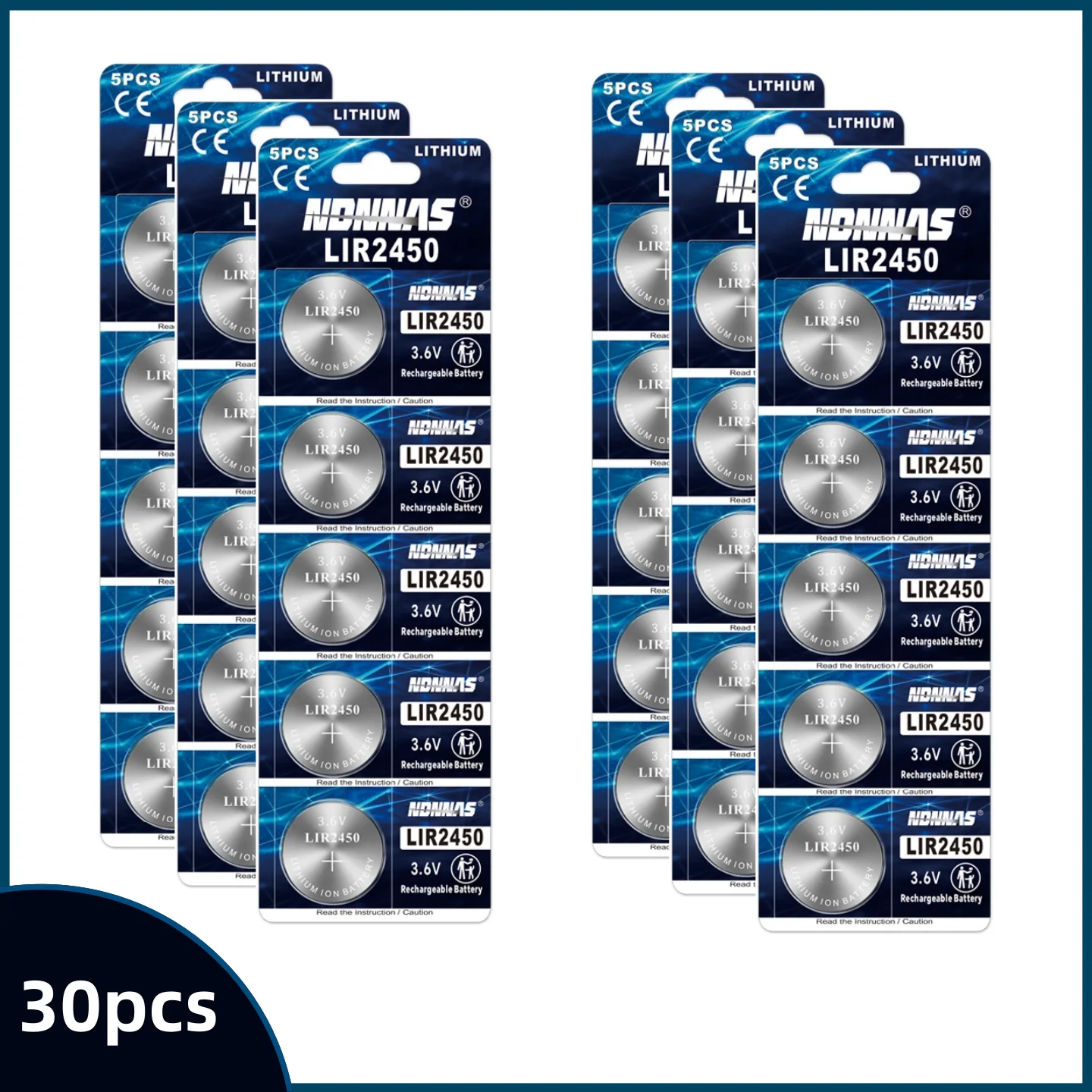 Pila recargable LIR2450 3,6V – Batería botón litio 120mAh - imagen 4